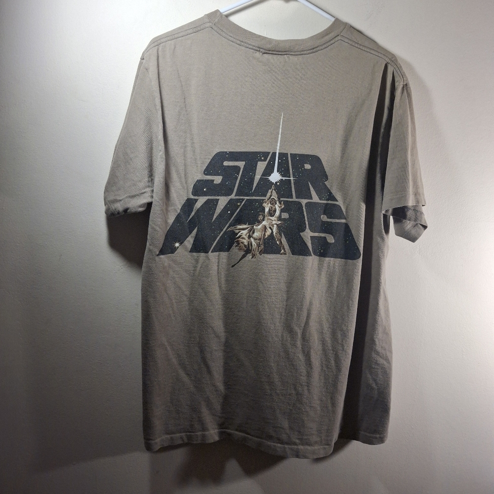 VTG 90s Tan Star Wars Changes Rebel Wear 1996 Movie Single Stitch Tee L